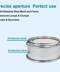 Boss Grade 304 Stainless Steel Mesh Sieve Screen 200 Mesh 0.075mm Aperture 2.4 Inch Diameter with steel frame detail