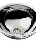 Half Sphere Stainless Steel Sink With Brushed Finish, 9.5 Inch Wide, 4.75 Inch Deep, Marine Grade Galley Sink For Boats Or RVs