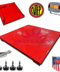 Heavy Duty Digital Platform Scale 48 X 60 Inch Workstation with NTEP certification and red steel surface, ideal for logistics use.