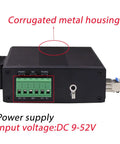Rugged Outdoor 5 Port Gigabit Ethernet Fiber Converter with corrugated metal housing and power supply input voltage DC 9-52V