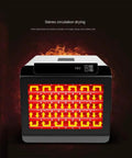 Heavy Duty Six Layer Electric Food Dehydrator For Fresh Fruits Veggies Beef Jerky And Homemade Pet Snacks Featuring Quiet Motor And Fast Dry Modes with illuminated drying trays and control panel.