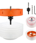 6-1/8 Inch Bi-Metal Hole Saw Kit For Recessed LED Lights With Dust Bowl Catcher, Arbor With Drill Bit, Replacement Drill Bit And Hex Key