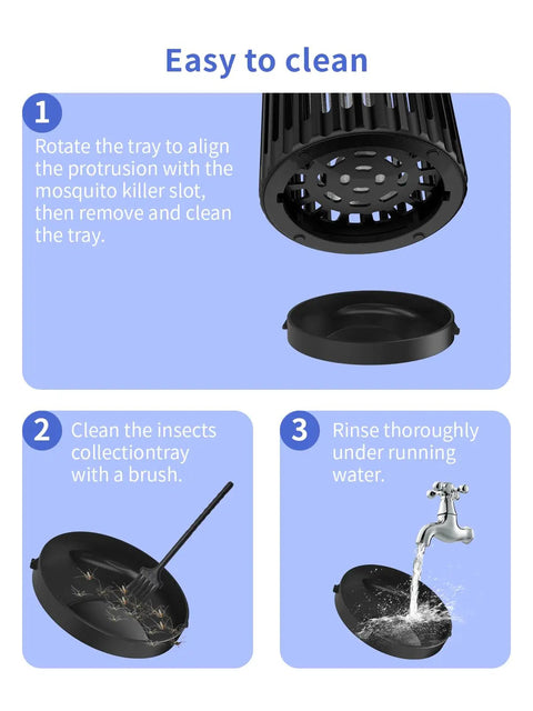 Steps to clean Solar Bug Zapper Portable Outdoor Waterproof Mosquito Killer Light Rechargeable Fruit Fly Trap Lamp 4200V Electric Gnat Traps For Room Garden Courtyard Kitchen Camping Patio Beast Mode Pest Control