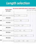 Length selection chart showing various drawer lengths for Three Section Drawer Runners With Damping And Soft Close.