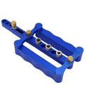 Adjustable Dowel Jig Kit Featuring Self Centering Guide For Dead Straight Drill Lines, aluminum with steel guide sleeves.