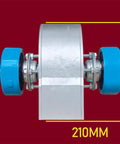 Side view of 2KW Hydro Turbine Generator with 210mm width for off grid power, dual voltage 110V or 220V, suitable for streams and camping.
