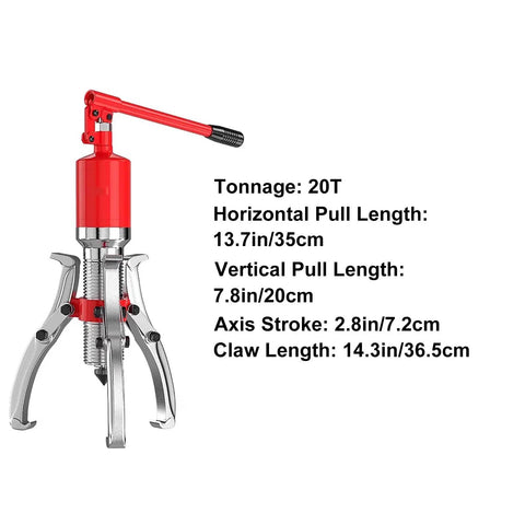 Heavy Duty 20T Hydraulic Bearing Puller Kit Adjustable Gear Puller Separator Tool Claw Arms Alloy Steel Leak Proof Deformation Resistant Crack Free Performance Legit Quality Tools For Mechanics Fixing Cars Faster And Safer Without Failure Or Damage Ever, 20T