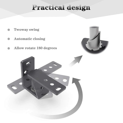 Beefy All Metal Gravity Door Hinge With Adjustable Opening Angle And Automatic Closing Two Way Swing Pivot For Coffee Doors Wooden Doors And Folding Doors Black 1 Pack Heavy Duty Door Hardware, highlighting practical design features.