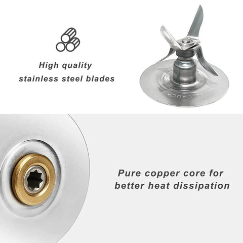 Blender Replacement Parts Ice Blade With Jar Base Cap And Two Rubber O Ring Seals Gasket Accessory Refresh Kit detail of stainless blades.