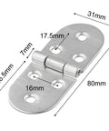 Built Tough Self Supporting Flush Folding Table Hinges with measurements for cabinets and sewing tables.