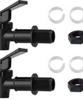 Universal Water Spigot for 5 Gallon Buckets and Barrels, BPA Free Food Grade Plastic Faucet, Double Spout Replacement Valve With 4 Washers And 2 Nuts, Fits Water Coolers And Filtration Pitchers, No Fuss Easy Install, Black