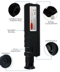 Handheld fiber optic inspection microscope with LED light, eyepiece, focus knob, and 2.5mm adapter ring