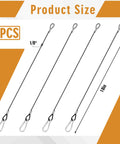 Heavy Duty 18 Inch Stainless Steel Hanging Cable With Carabiner Hooks 4 Pack Bird Feeder Wire For Outdoor Decor image showing size