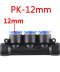 20 Pack 5-Way Pneumatic Push In Tube Fitting Kit For 4 6 8 10 And 12mm Hoses. 12mm black plastic manifold