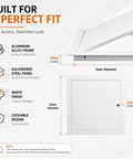 Heavy Duty Aluminum Access Door With Key Lock Tough As Nails Drywall Access Panel dimensions and features overview.