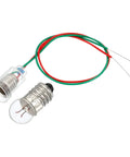 Rock Solid E10 Screw Base Miniature Bulbs 10 Pack 1.5V Warm Yellow Mini Lamps with lamp holder and wires.