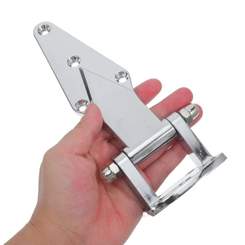 Two Pack Heavy Duty Zinc Alloy Door Hinges For Oven, Kitchen Equipment And Fridge Cold Storage, Rugged Door Hardware With Enhanced Seal And Adjustable Fit, Durable Zinc Alloy Construction For Long Lasting Performance, chrome hinge in hand