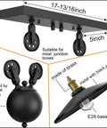 Diagram of Three Pack Rustic Farmhouse Pendant Lights For Kitchen Island And Dining Room with E26 socket and adjustable pulley.