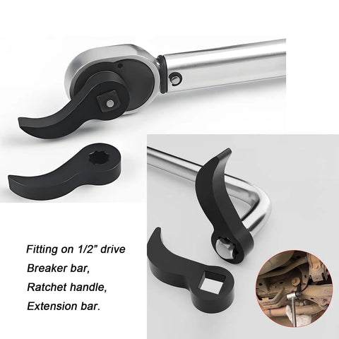 Two Piece Pry Bar Wrench Adapter Heads For Half Inch Drive Crowbar Adapters Set Ideal For Half Shaft Removal And Car Repair Tools