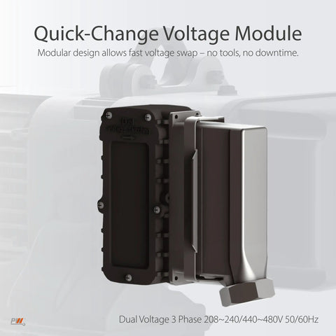 Quick-Change Voltage Module for 1 Ton Electric Chain Hoist; dual voltage 208-480V, 3-phase capability with modular design.