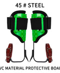 Pro Grade Tree Climbing Kit With Spikes And Adjustable Straps, PVC protective board, 45 steel material, green color
