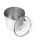 Totally Solid Stainless Steel Beverage Bucket With Double Wall Vacuum Insulation Keeps Cold Ones Fresh Holds Six Beers Or Wine Cooler Party Game Changer Weekend Essentials White opened with metal lid.