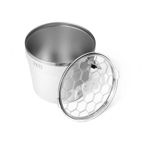 Totally Solid Stainless Steel Beverage Bucket With Double Wall Vacuum Insulation Keeps Cold Ones Fresh Holds Six Beers Or Wine Cooler Party Game Changer Weekend Essentials White opened with metal lid.