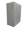 Side view of Weatherproof 12 By 8 By 4 Inches Electrical Junction Box IP65 Outdoor Enclosure With Rubber Seal Wall Mount Polystyrene Plastic