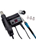 2 In 1 750W Soldering Station With Hot Air Rework Gun And LCD Display Built In Soldering Iron Interface Fixed Iron Holder Dual LCD Readouts