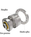 Compact Axial Input Harmonic Drive Reducer With 80 To 1 Ratio hooks straight into any common servo motor, showing flexspline and wave generator.