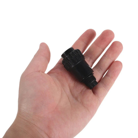 Two Pack Air Compressor Oil Plug Connector Set For Threaded Pipe Fittings Breather Vent Nozzle Kit Pump Parts And Vibration Reduction For Quick Tire Inflation And Inflatable Gear, black threaded connector in hand