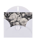Floral Graphite Print Greeting Cards Half Fold 4x6 Inches All Occasion Invitations and Celebrations Photo Paper White Card Stock