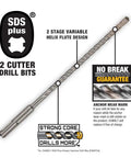 Rock Carbide SDS Plus Hammer Drill Bit One And One Eighth Inch By Eight Inch By Ten Inch For Concrete And Masonry diagram and guarantee