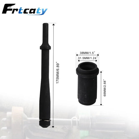 Beefed-Up Pneumatic Anchor Pin Bushing Driver Tool Kit 1-3/8 Inch For Trucks And Trailers, steel driver with measured dimensions