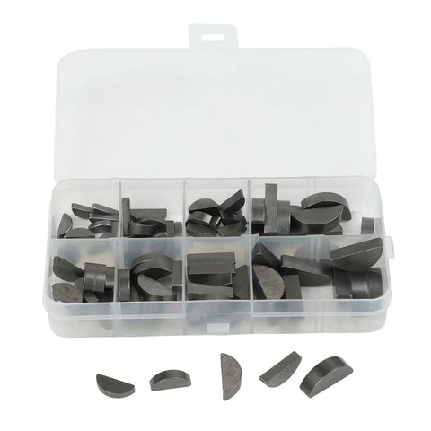Half Moon Keys Set Carbon Steel Keyway And Key Stock Kit With Storage Box 80 Piece Assortment for shaft and crank use