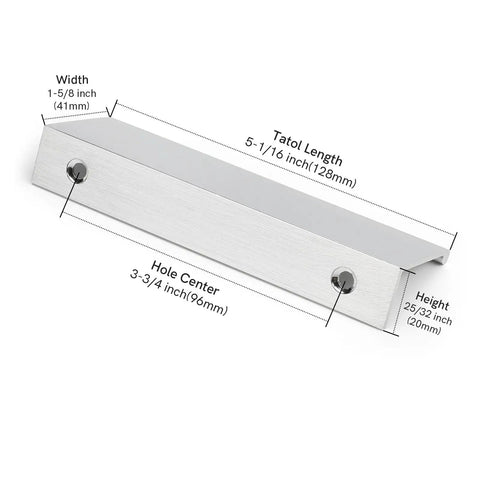 Grab These 10 Pack 3 Inch Finger Pulls For A Major Home Upgrade Featuring Smooth Brushed Nickel Finish And Rust Resistant Aluminum Build That Keeps Your Cabinets Slick, showing dimensions and design.