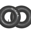 Two Beefy Heavy Duty Inner Tubes For 15x6.00-6 Tires With TR13 Straight Valve Stem, suitable for mowers and tractors.