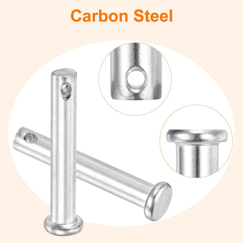 20 Pack 0.25 Inch By 1.5 Inch Single Hole Clevis Pins Flat Head Carbon Steel Pro Grade Heavy Duty For Mechanics Repair Furniture Installation Industrial Equipment Diy Projects Blue White close-up