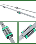Dual Linear Guide Rail Kit With 1200mm SFU1605 Ball Screw And BF12 BK12 Mounts For CNC Router Lathe, components closeup