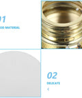 Close-up of Slick White Iron Fire Sprinkler Covers 2 Pack showing shiny brass and smooth white cover details.