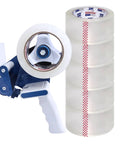 Pro Grade Heavy Duty Packing Tape Set With Tape Gun, 6 Clear Rolls 2.7 Mil, 1.88 Inch By 55 Yards, Ultra Strong And Anti Splitting