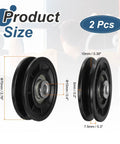 Heavy Duty Nylon Bearing Gym Pulley Wheel Set With Steel Shafts For Cable Machines Home Gym And Garage Door Training 70mm Diameter Black Fittings Durable Wear-Resistant Fitness Accessory Kit 2 Pcs, 70mm black pulley set