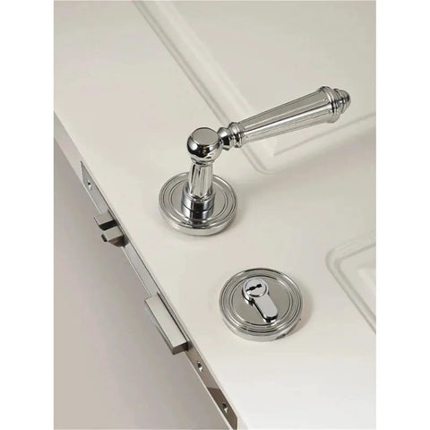Door Lever Set With Shiny Chrome Finish For Interior Doors Dummy Passage Hardware For Bedroom And Bathroom Easy Install Smooth Operation