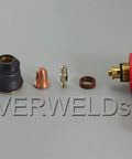 Pro Grade S45 Plasma Torch Head Kit With PD0116-08 Tips And PR0110 Electrodes, 1 Wrench, Red OEM Replacement Parts Display