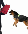 Durable Dog Training Bite Sleeve With Sturdy Handle Arm Guard For Safe Puppy And Small To Medium Dog Play, red in use