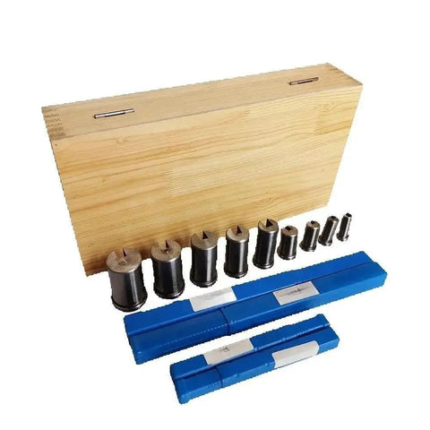 CNC Keyway Broaches Set For Milling Machines 18 Piece High Speed Steel Broaching Toolkit and wooden case display