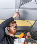 Person using Rugged Utility Borescope Endoscope Camera With 9.8 Ft Waterproof Gooseneck 5.5 mm Insertion Tube Bright LEDs in ceiling vent
