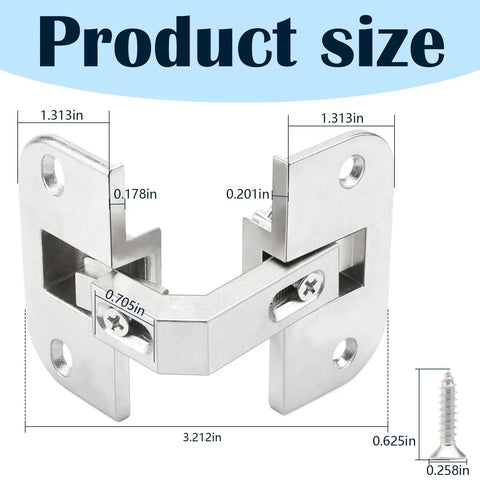 Product image showing Adjustable Pie Cut Corner Hinge Replacing Grass 975 And Hafele Mepla Ssp Series size dimensions and design.