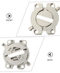 Front and back view of Heavy Duty Zinc Alloy Table Lock Connectors For Dining Tables DIY Friendly Easy Install Tabletop Joining Buckles