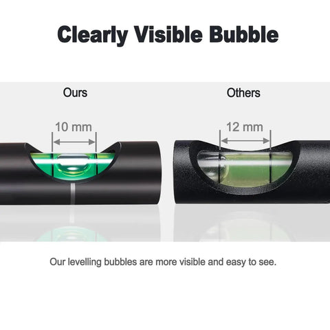 High Precision Bubble Scope Leveling Kit For 20mm Rails With Clear Vial comparison of bubble visibility